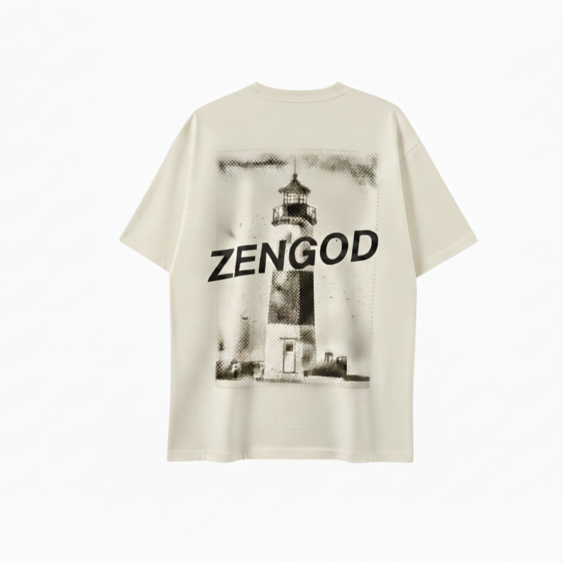 Camiseta ZenGod - Oversized Color Crema
