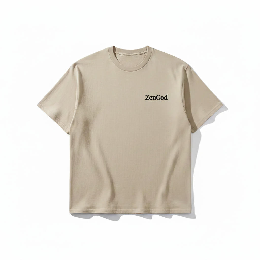 Camiseta ZenGod - Oversized Color Kaki/Beige