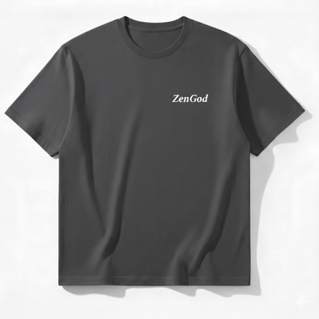 Camiseta ZenGod - Oversized Color Gris Grafito